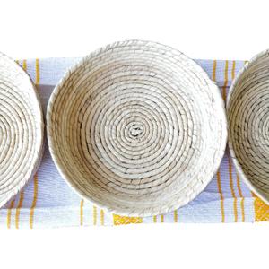 Jacq & Jürgen - Tortilla Warmer Basket - 3 Pack Natural Color Handwoven Palm Tortilla or Pancake Holder - Traditional Tortillero - Serving and Storage Basket for Family Dinners or Taco Night