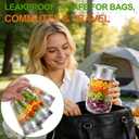 Palksky 32oz Salad Jars with Dressing Cup, 2 Pack Glass Salad Pod Mason Jar, Leak-Proof Stainless Steel Lid, On-the-Go Fresh Food Jar for Lunch & Weekly Prep