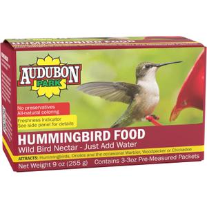 Audubon Park Hummingbird Food Wild Bird Nectar, Hummingbird Food for Outside Feeder, (3) 3-oz. Pre-Measured Packets (9 Ounce (Pack of 1))