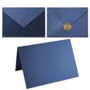 Homtable 50 Pack Shiny Envelopes with Shiny Cards and Gold Stickers for Invitations and Greeting Cards (Shiny Navy Blue, 5x7)