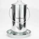 Galvanized Chicken Feeder with Lid - 9 Pounds Capacity - Durable and Rust-Resistant Poultry Feeder for Chickens, Ducks, and Other Poultry HC122 (9 lb)