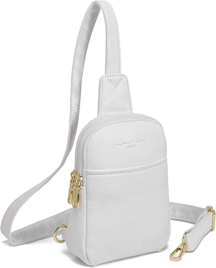 Travel Small Sling Bag for Women Anti Theft Crossbody Bags Phone Purse Cross Body Fanny Pack Over the Shoulder Bags (White Light)