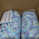 DYTXIII Outdoor High Back Chair Cushions Set of 2, Water Repellent Tufted Rocking Seat Cushions Replacement 44 x 22 Inch, Seat & Back Chair Pads for Patio, Balcony and Indoor Use -Delancey Lagoon