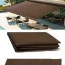 10' x 8' Retractable Patio Awning Replacement Fabric Cloth, Durable Exterior Sunshade Canopy Cloth, Reinforced Multi-Purpose Waterproof Protective Awning Cover, Brown