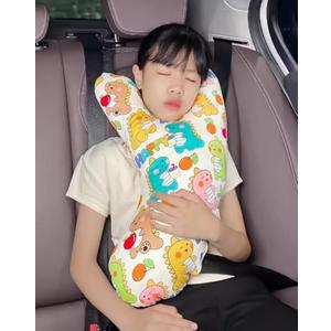HKSICHENGKEJI Car Travel Pillow Soft Neck Pillow for Head and Body Support Kids Adult Seat Belt Pillow Breathable Aircraft Travel Pillow for Long-Distance Travel
