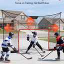 VEVOR Hockey Goal Goal and Backstop Net Set, 12x7 ft Durable Hockey Net with Extended Coverage, Lightweight Portable Complete Training Accessory Set, Easy Assembly, for Youth and Adults