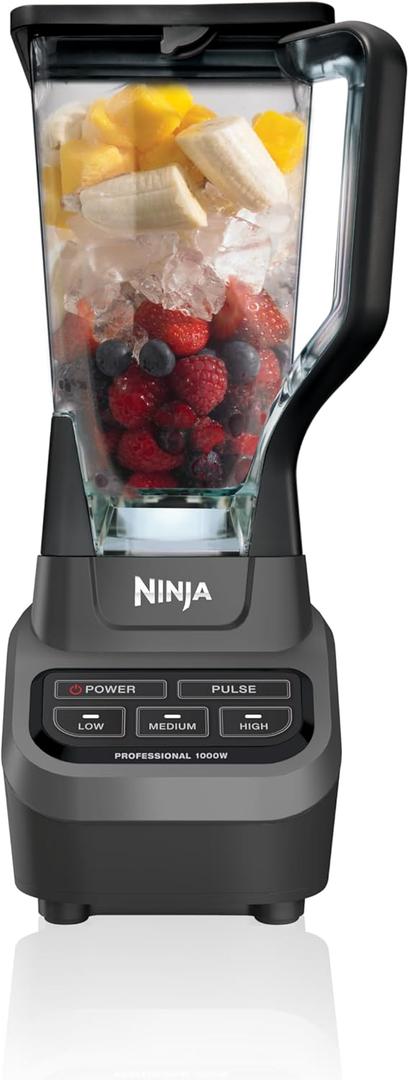 Ninja Professional Blender, Smoothie Blender, Drink Mixer, Grinder, Ice Crusher, Frozen Fruit Blending | Professional 1000 W Power, Total Crushing Technology, XL 72-oz. Pitcher Black, Grey, BL610