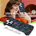 AIGOMARA Slim Frameless for iPhone 16 Pro Case with Screen Protector, Luxury Opalescent Pearl Minimalist Borderless Phone Case for Women Girls, Ultra-Thin Hard Shockproof Case Cover, Abalone