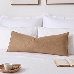 Kevin Textile 14x36 Inch Long Lumbar Cover 1 Pack Soft Boucle Textured Decorative Waterproof Rectangle Cushion Elegant Accent Pillows for Couch Sofa Chair Bed Home Decor Indoor Outdoor Camel