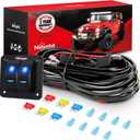 Nilight 16AWG LED Light Bar Wiring Harness Kit 12V On/Off 2 Gang Rocker Switch Panel Power Relay Blade Fuse 5Pin Toggle Switches for Cars Boat ATV Trucks-4 Leads