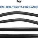 Window Visors Rain Guards for 2020-2026 Toyota Highlander, Out-Channel Window Vent Wind Deflectors Visors Shades for 20 21 22 23 24 25 Highlander