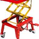 Jack Boss 350 Lbs Motorcycle Lift Jack Table, Hydraulic Foot-Operated Scissor Lift Jack for ATV Dirt Bike, Motorcycle Stand with 4 Wheels