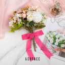 KEOSREE Hot Pink Pastel Pink Handmade Chiffon Ribbon,1.5" x 21Yd Frayed Silk Ribbons for Wreaths Bridal Flower Bouquet Christmas Gift Wrapping Wedding Decor Invitations Decorations (7Yards X 3 Rolls)