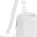 BAPHITY Small Mini Sling Bag for Women Men, Crossbody Bag Switchable Extended Strap Trendy Travel Daypack, White