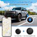 Mini GPS Tracker for Vehicles for Android, Hidden Car Location Tracker w/Magnetic Case, Mini Tracker Tag Item Finder for Google Find Hub Find My Device No Monthly Fees, Black