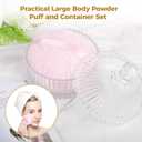 2 PCS Glass Powder Puff Container Set, Decorative Jars with Lid, Large Powder Puffs, Ideal for Adult Body Application
