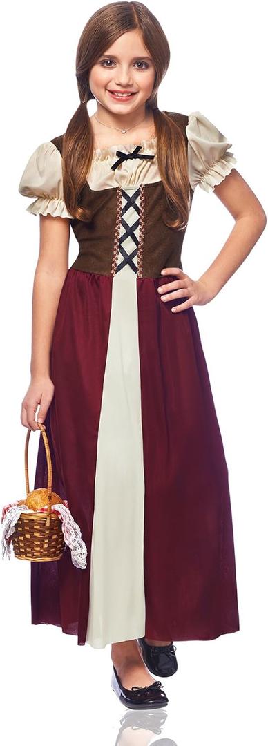 Costume Culture Peasant Girl Costume, Burgundy, Medium Maroon