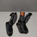 Hylaea Merino Wool Ski Socks, Cold Weather Socks for Snowboarding, Snow, Winter, Thermal Knee-high Warm Socks, Hunting (Large, Black Grey (2 Pairs))