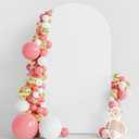 Wokceer 7.2FT Wedding Arch Backdrop Cover Spandex Fitted White Wedding Arch Covers Round Top Chiara Arches Backdrop Cover for Birthday Party Ceremony Banquet Decoration