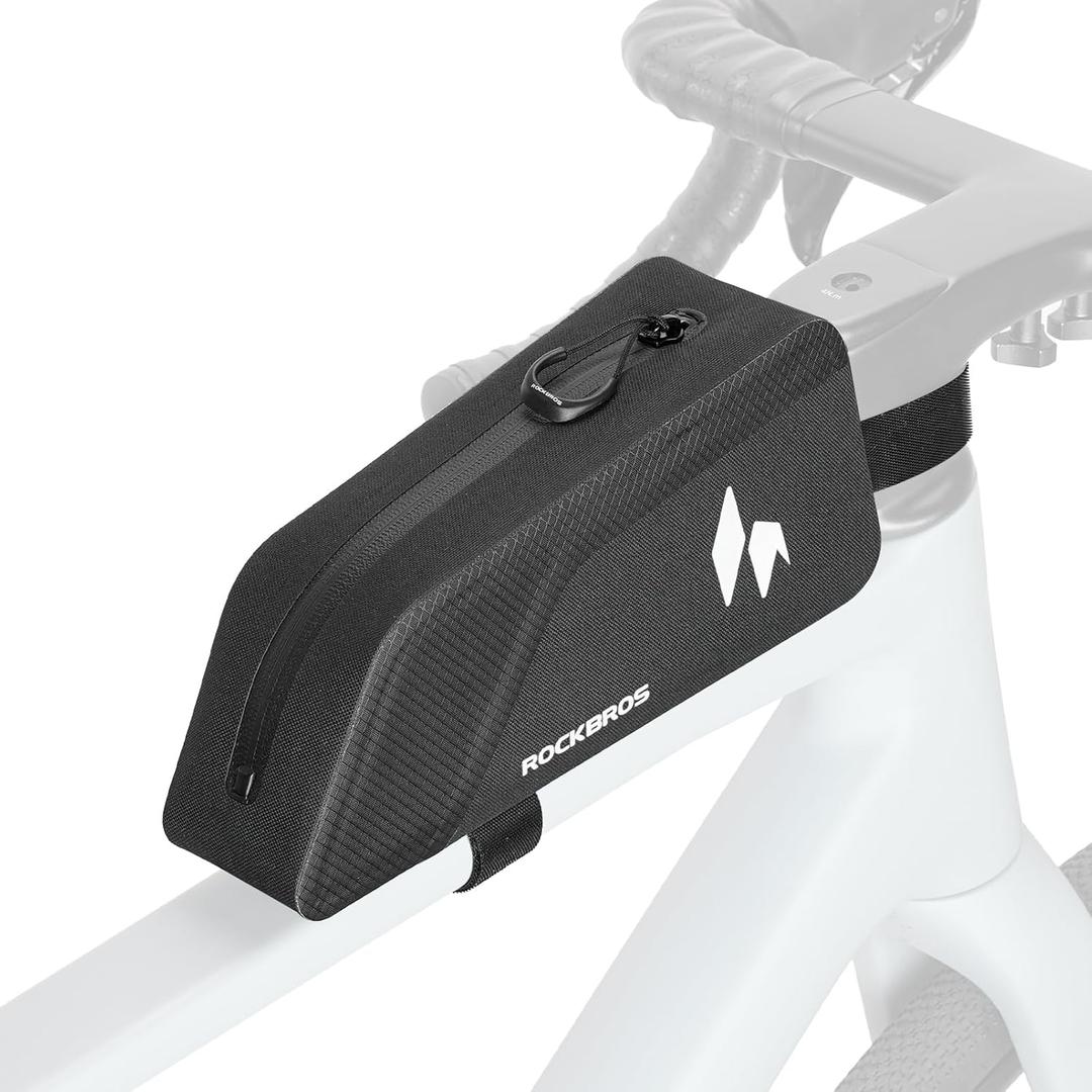 ROCKBROS Top Tube Bike Frame Bag with Support Plate Waterproof [Seamless 1-piece Construction] Bicycle Storage Front Bag E-Bike Accessories Fits for Outdoor Journey Gravel MTB Road Cycling Gear
