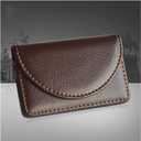 High capacity Leather Business Card Holder - Portable Case, Credit Cards, Bank and More Holds up to 20 business cards(A)