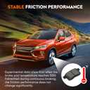 Front Ceramic & Rear Semi-Metallic Brake Pads Set for Honda Accord 2013-2017 Except LX LX-S, Select Models, 8PCS