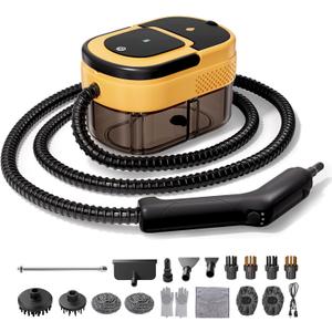 Steam Cleaner for Home & Car-Portable Handheld Steamer for Cleaning 3-Level Adjustable, 15s Heat-Up, Handheld Steam Cleaner for Home (Yellow and black)