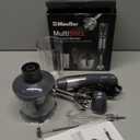 Mueller Multi-stick 5-in-1 Immersion Blender Handheld,12 Speed Hand Mixer-Turbo Boost, Heaviest Duty Copper Motor, Titanium reinforced Blades Hand Blender ,Milk Frother Wand, Whisk, Beaker, Chopper, Grey (Gray)