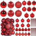 41PCS Christmas Ball Ornaments for Christmas Tree Decorations, Xmas Tree Red Shatterproof Ball Ornaments with Hanging Loop for Holiday and Party Decoration