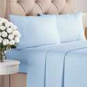 Queen Size 4 Piece Sheet Set  Comfy Breathable & Cooling Bed Sheets Set  Hotel Luxury Bedding for Women, Men, Kids, Teens, Boys & Girls  Deep Pockets, UltraSoft, Wrinkle Free  OekoTex  Sky Blue