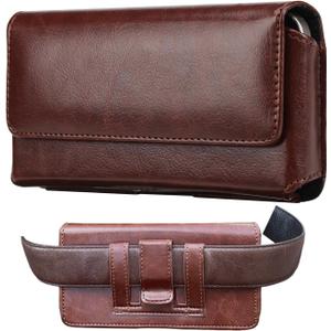 Leather Phone Holster for iPhone 17/17 Pro, 16/16 pro,15/15 Pro,14/14 Pro, Galaxy S25/24/23/22/21/20, Premium Leather Belt Clip Case with Belt Loop Cell Phone Belt Holder Pouch Cover for Man-Brown