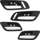 4pcs Interior Door Handles Front Rear Left &Right Side Ebony Black Compatible with 2007-2014 Chevy Silverado Avalanche Suburban Tahoe, GMC Sierra Yukon Replaces 22855627 81198 22855620 (FL+FR Small Hole)