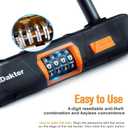 NDakter Bike Locks Heavy Duty Anti Theft, Combo Bike U Lock, 4-Digit Resettable Combination Bicycle Lock, Large U Shaped Ebike Lock for Electric Bike, Escooter, Motorcycle,Door