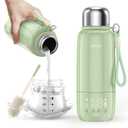 Portable Bottle Warmer for Travel - 3Min Fast Heating of Breast Milk and Formula, 36W Fast Charge, 17 Ounces Large Capacity, Baby Bottle Warmer On The Go for Outdoor Airplane and Car