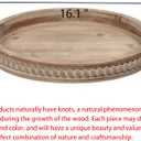 SOFE 16 Inches Round Wood Tray, Hand Crafted Beaded Farmhouse Large Candle Tray Decorative, Rustic Coffee Table Centerpieces for Kitchen and Dining, Living Room
