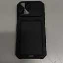 SSLOTSCASE for iPhone 17 Case with 2X Screen Protector, Credit Card Holder & Kickstand & Slide Camera Lens Cover & Camera Stand, Military-Grade Protection Heavy Duty Case Cover for iPhone 17, Black