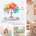 Incense Holder for Sticks with Flat Decorative Life Tree, 2D Life Tree Incense Burner with Ash Catcher for Meditation Yoga Spa Room Decor(Rainbow Color)