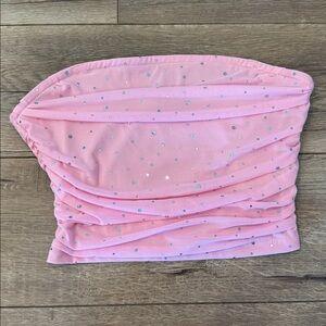 SOLY HUX Women's Sequin Sparkly Tube Tops Glitter Bandeau Crop Tops Strapless Sexy Going Out Camisoles Concert Outfits Solid Large