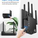 WiFi Extender 1200Mbps, Long Range WiFi Booster up to 12880 Sq Ft, 105 Devices, WiFi Extender Signal Booster for Home, Easy Setup