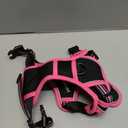 rabbitgoo Dog Harness No Pull with 2 Leash Clips, Adjustable Soft Padded, Reflective Oxford No Choke Pet Vest with Easy Control Handle for Large Dogs, Black & Hot Pink, S