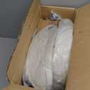 FNZIR PU Leather Rolling Stool with Back Support Height Adjustable Swivel Stool Chair with Wheels Drafting Chair for Spa Slaon Massage Stable Base Foot White