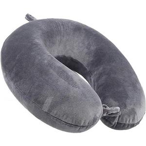 Travel Pillow 100% Pure Memory Foam Neck Pillow Airplane for Traveling,Car, Train,Napping,Traveling,Washable Cover (Grey)