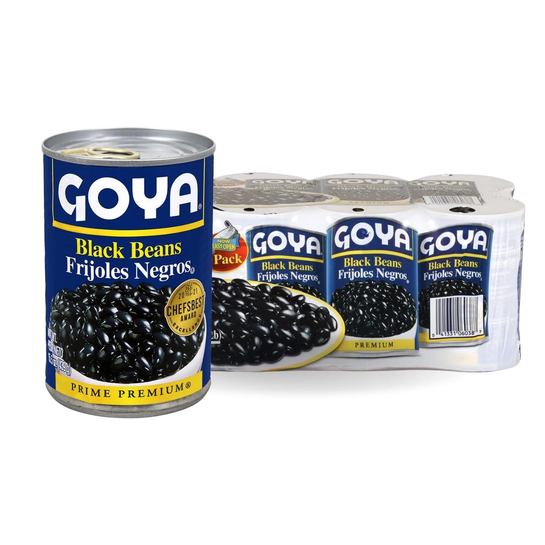 Goya Foods Black Beans, 15.5 Ounce (Pack of 8) Best By June 13 2030