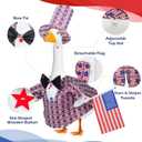 4th of July Patriotic Porch Goose Outfits, Labor Day 23" Garden Uncle Sam Costume for Lawn Yard Decor