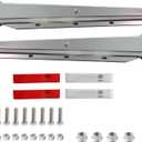 Stainless Steel Straight Spring Loaded Mud Flap Hanger with Reflective Tapes Bracket Heavy Duty Mudflap Holder Set for Semi Trucks 1-1/8" Bolt Spacing 29.5" Length (2pcs)