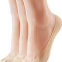 No Show Socks Women Nylon Ultra Low Cut Non-Slip Thin Liner Socks Invisible Hidden Socks for Flats, 8-10, 3 Pairs Nude