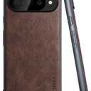 for Google Pixel 10 Case Premium Leather Cover Retro Design Full Protective Phone Case 5G (Coffee, for Pixel 10)