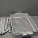 Pipishell 3 Tier Mesh Utility Cart, Rolling Metal Organization Cart with Handle and Lockable Wheels, Multifunctional Storage Shelves for Kitchen Living Room Office White