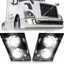 Fog Light Lamp Replacement for 1997-2015 Volvo VNL Trucks Pair Set (Led-Chrome-Two Light)