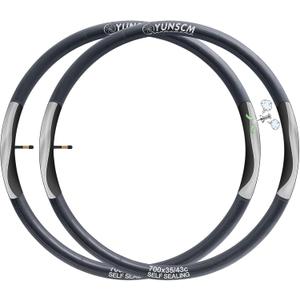 2-PCS 700C Self-Sealing Bike Tubes 700x35C 700x38C 700x40C 700x42C AV48mm Automatic Repair, Puncture Resistant Compatible with 700x35C/36C/38C/40C/42C/43C Heavy Duty Bicycle Tire Tubes Schrader Valve